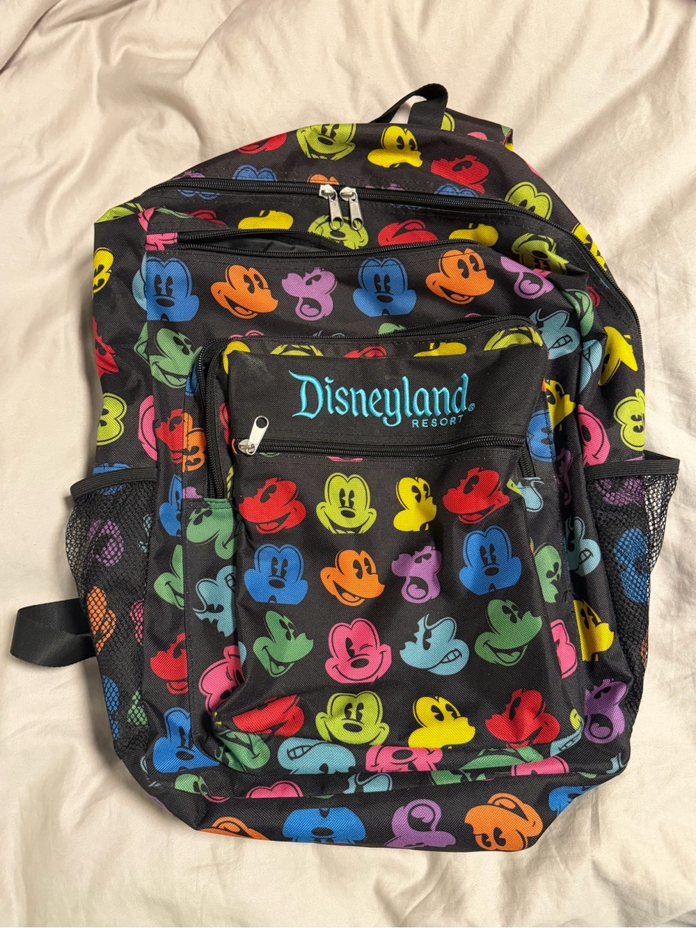 Disneyland resort Black Multicolor Mickey Faces Backpack